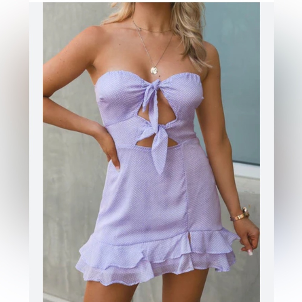 NanaMacs Make It Easy Strapless Dress in Lilac
